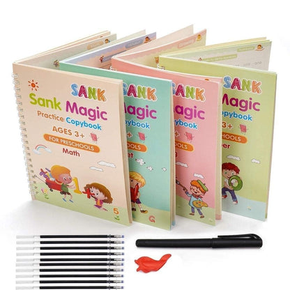 Sank Magic Practice Copybooks (4 books,1 pen,1 grip,10 refills)
