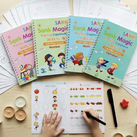 Sank Magic Practice Copybooks (4 books,1 pen,1 grip,10 refills)